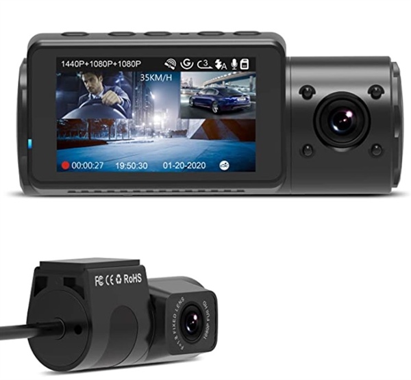 VANTRUE N4 dashcam a 3 canali 1440P con visione notturna e sensore G max