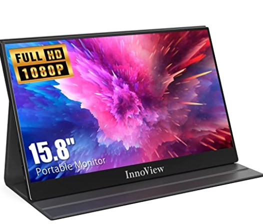 InnoView 15,8'' Schermo Portatile FHD 1080P HDR IPS Monitor Esterno Portatile, USB C HDMI Monitor Display Portatile, Sottile Leggero con Altoparlante per Laptop/PC/PS/Xbox/Telefono