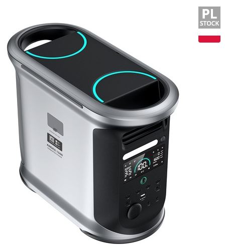 Ampace Andes 1500 Stazione di alimentazione portatile, 1462 Wh LiFePO4, 2400 W (Surge 3600 W) Generatore solare SiCPrime, carica completa in 55 min, 4 AC, 4xUSB-A, 2 USB-C, 2 5521, 1 presa per auto, 6